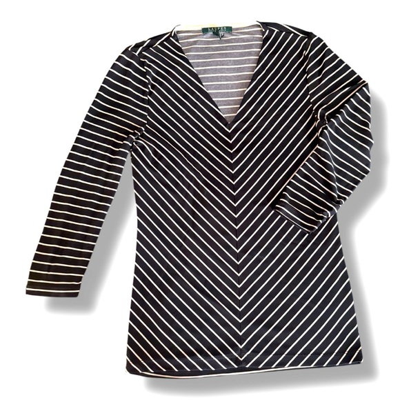 Black and White Striped Blouse - Picture 1 of 4